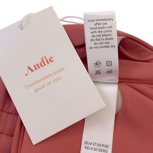 Andie Punch Pink Strapless Scala Bandeau Bikini Top Sz M NWT - Picture 5 of 13